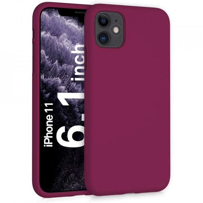 Husa iphone 12 mini din silicon moale, techsuit soft edge - plum violet