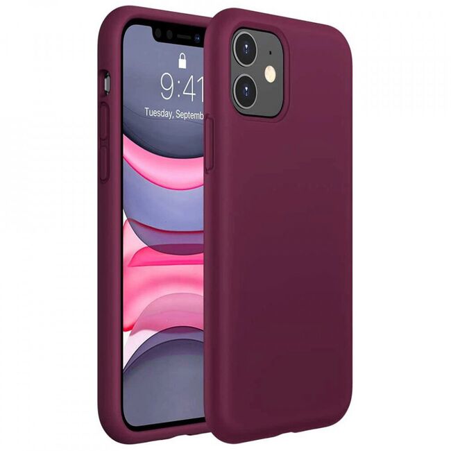 Husa iphone 12 mini din silicon moale, techsuit soft edge - plum violet