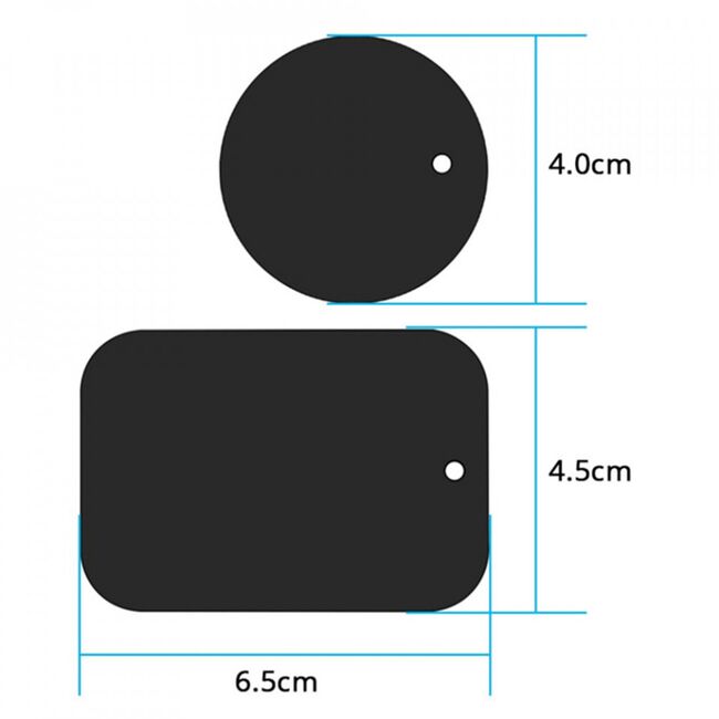 Placa metalica mata autoadeziva pentru suporturi magnetice [pachet 2x], techsuit - negru