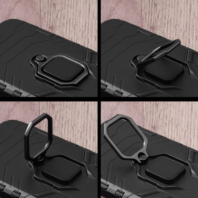Husa iphone 13 cu inel, techsuit silicone shield - negru