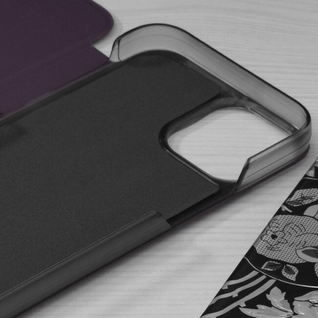 Husa iPhone 13 mini Eco Leather View flip tip carte - mov