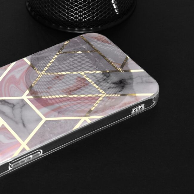 Husa iphone 11 marble series, techsuit - pink hex