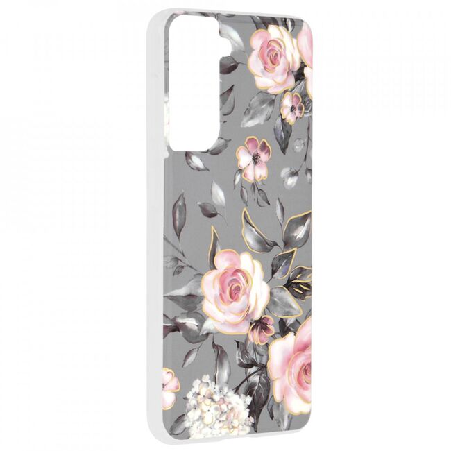 Husa samsung galaxy s21 marble series, techsuit - bloom of ruth gray