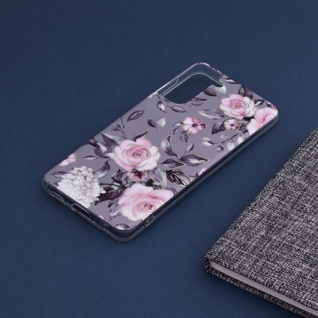 Husa samsung galaxy s21 plus marble series, techsuit - bloom of ruth gray