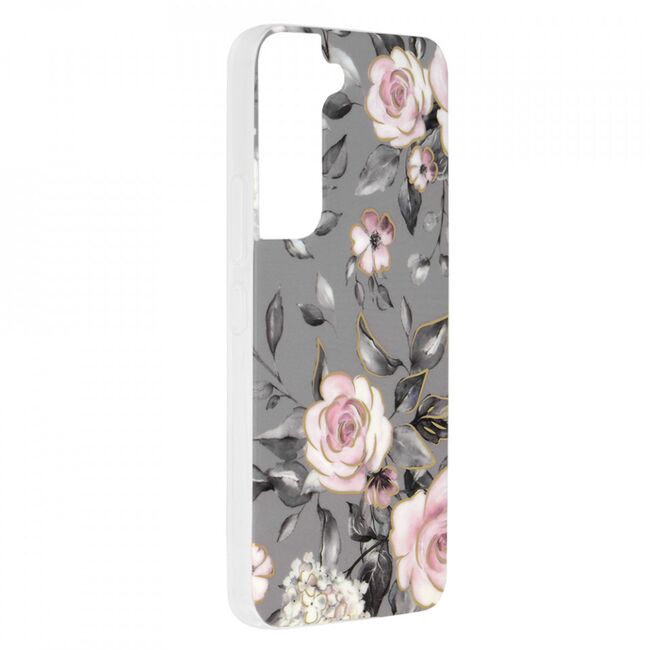 Husa samsung galaxy s22 marble series, techsuit - bloom of ruth gray