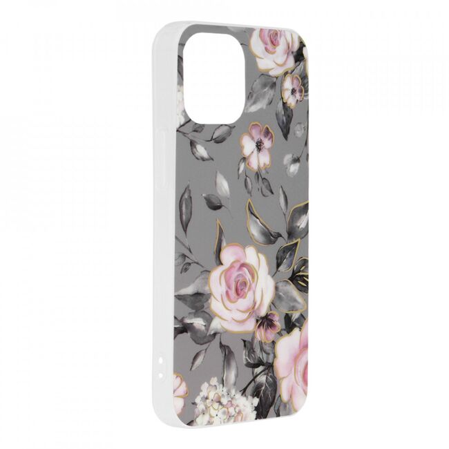 Husa iphone 13 mini marble series, techsuit - bloom of ruth gray
