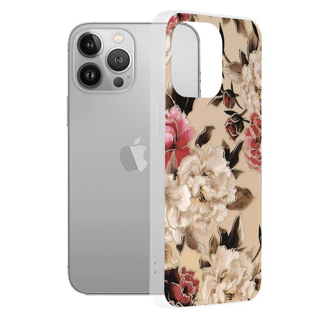Husa iphone 13 pro marble series, techsuit - mary berry nude
