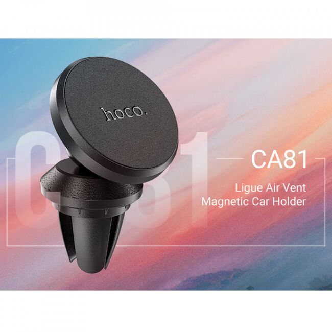 Suport telefon auto magnetic Hoco CA81, prindere grila de ventilatie, negru