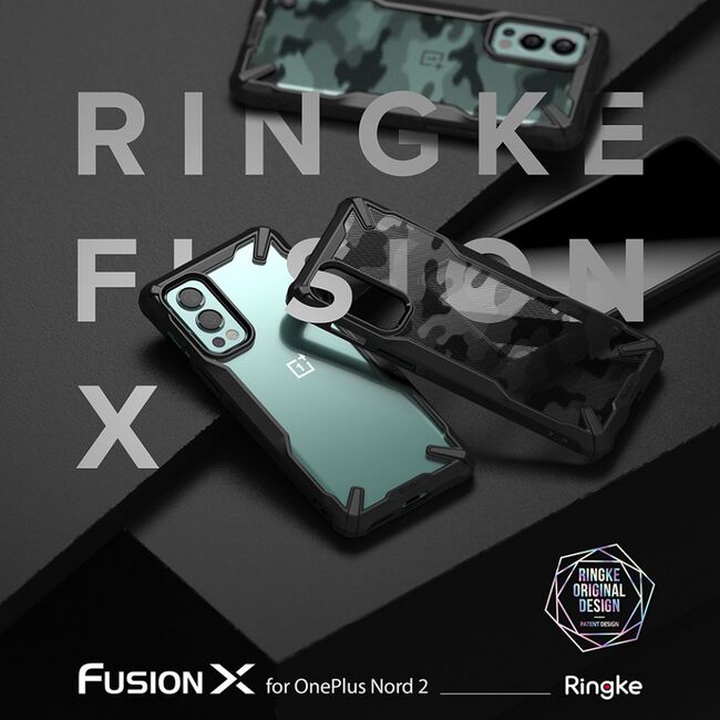 Husa oneplus nord 2 5g ringke fusion x design - camo negru