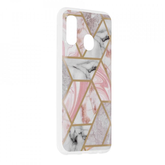 Husa samsung galaxy a20e marble series, techsuit - pink hex