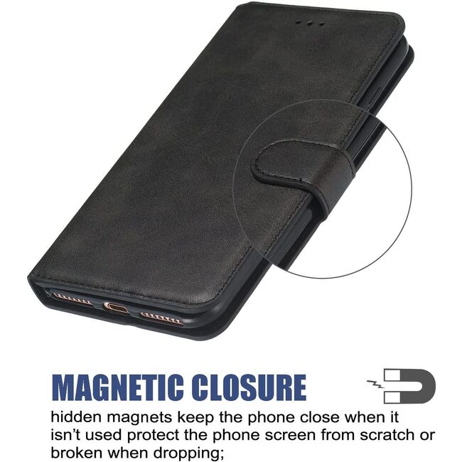 Husa pentru Motorola Moto G60 Wallet Premium tip carte - negru