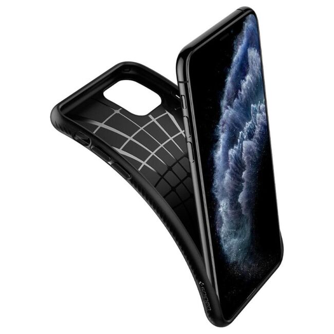 Husa iphone 11 pro max, liquid air spigen - negru
