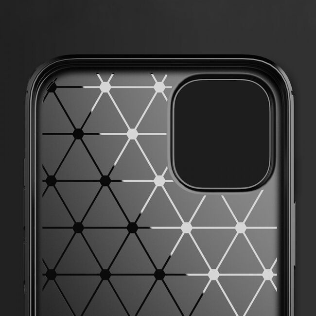 Husa iphone 14 plus, carbon silicone, techsuit - negru