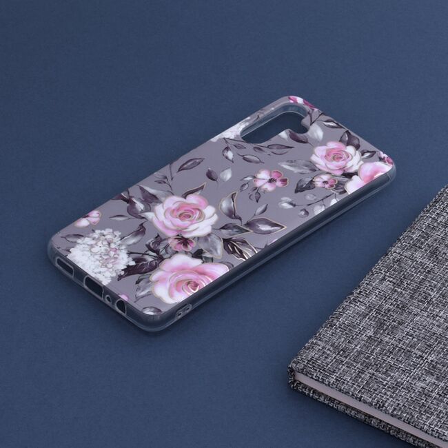 Husa samsung galaxy a13 5g marble series, techsuit - bloom of ruth gray