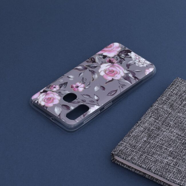 Husa samsung galaxy a20e marble series, techsuit - bloom of ruth gray
