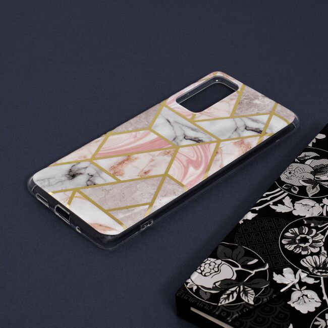 Husa samsung galaxy s20 fe marble series, techsuit - pink hex