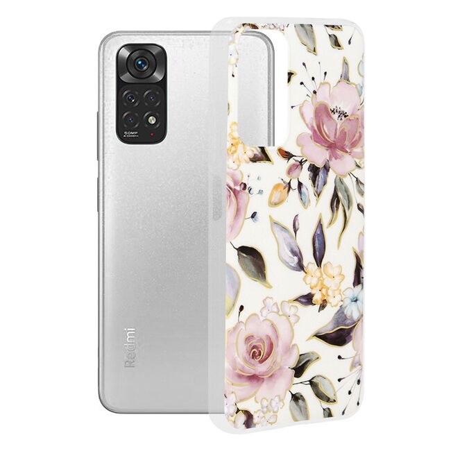 Husa xiaomi redmi note 11 / note 11s marble series, techsuit - chloe white