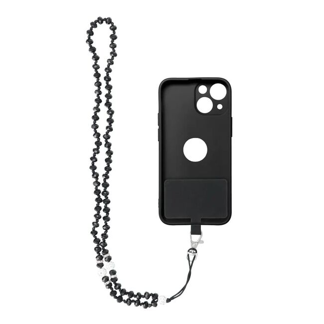 Universal neck strap (snur) pentru telefon CRYSTAL DIAMOND, negru