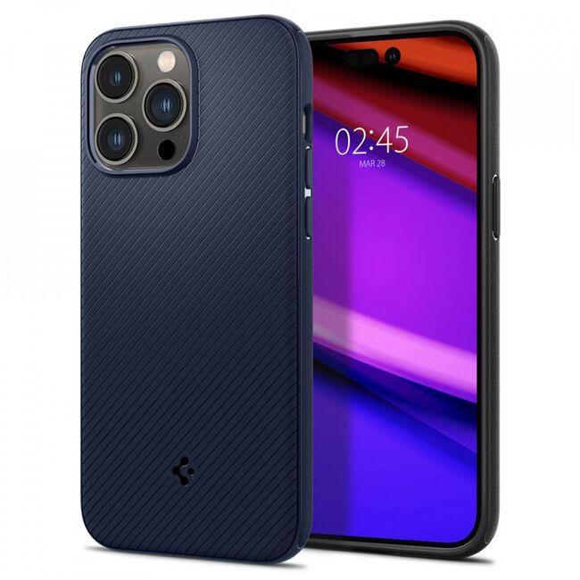 Husa iphone 14 pro spigen mag armor - navy blue