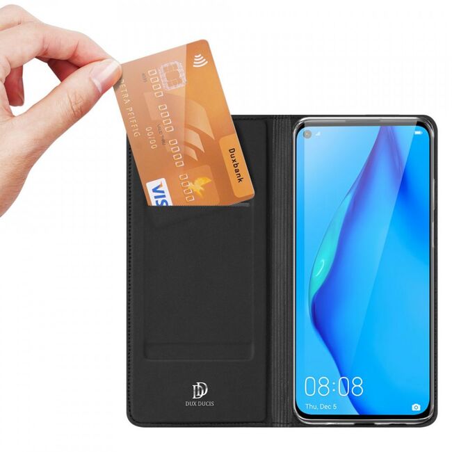 Husa huawei p40 lite tip carte, skin pro dux ducis - negru