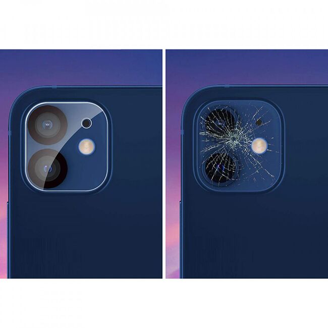 Folie iphone 12 mini / iphone 11, s+ camera glass, lito - black/transparent