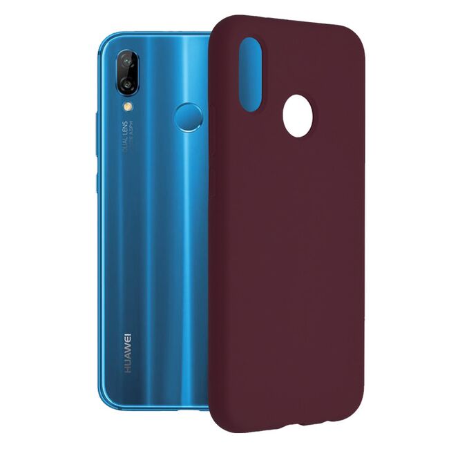 Husa huawei p20 lite din silicon moale, techsuit soft edge - plum violet