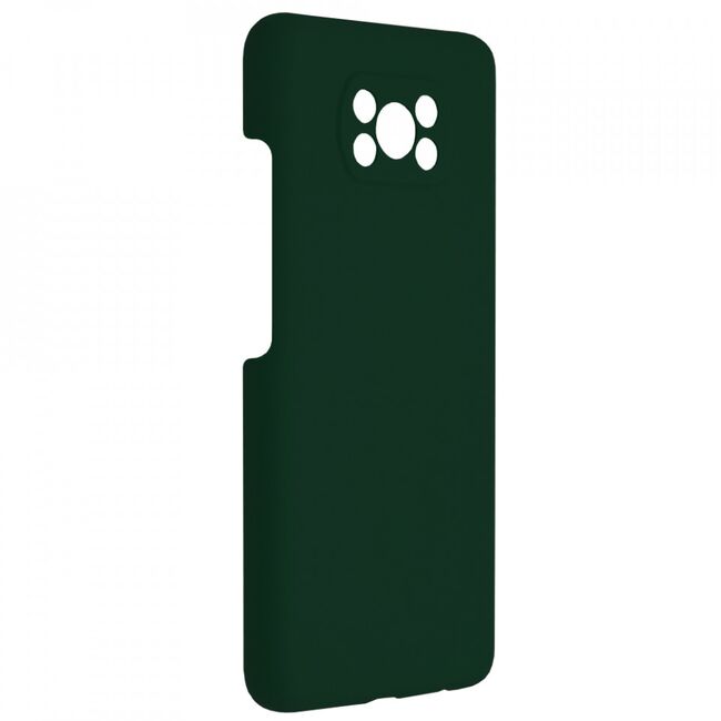 Husa xiaomi poco x3 / x3 nfc din silicon moale, techsuit soft edge - dark green