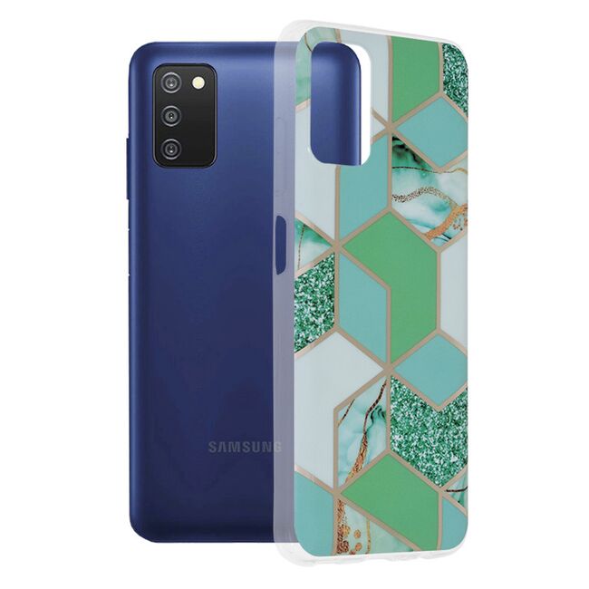 Husa samsung galaxy a03s marble series, techsuit - green hex