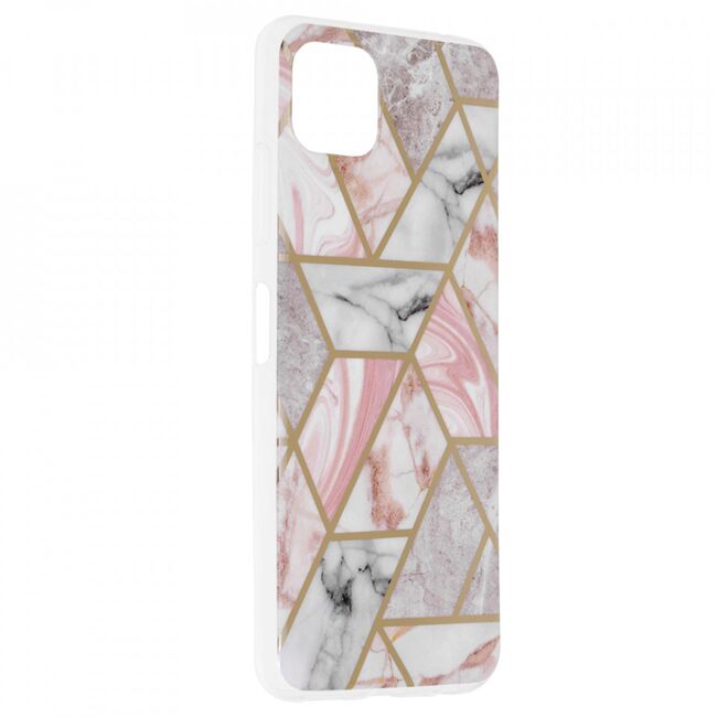 Husa samsung galaxy a22 5g marble series, techsuit - pink hex