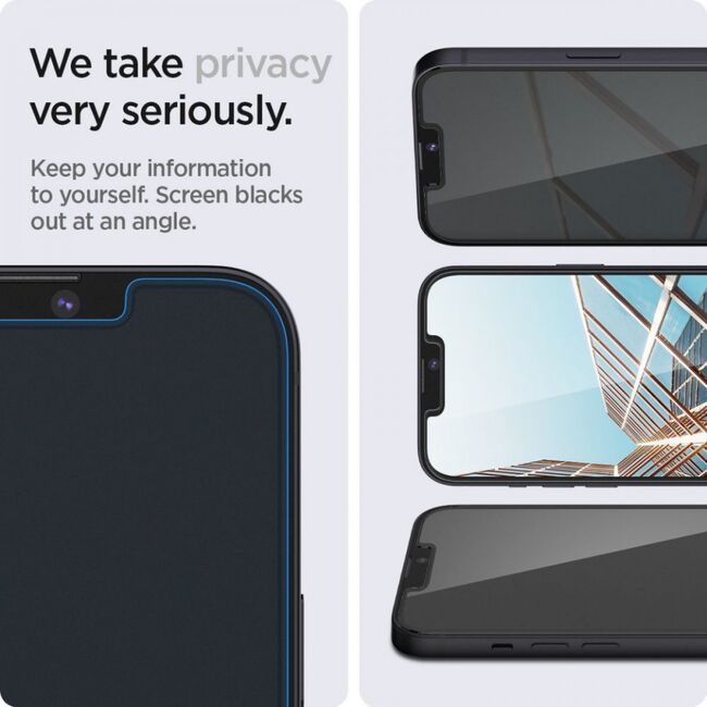 [pachet 2x] folie iphone 13 pro max, glas.tr ez-fit 9h - privacy