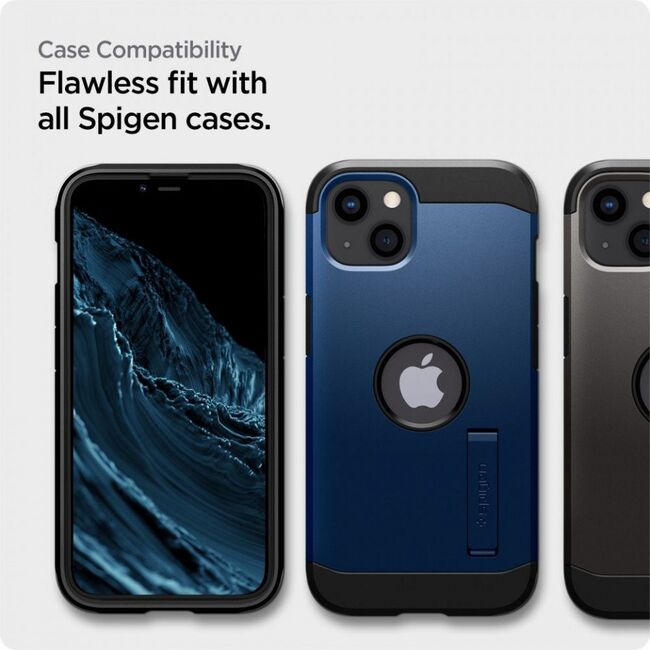 Folie sticla iphone 13 / 13 pro / iphone 14, alm glas (2xpack) spigen - negru