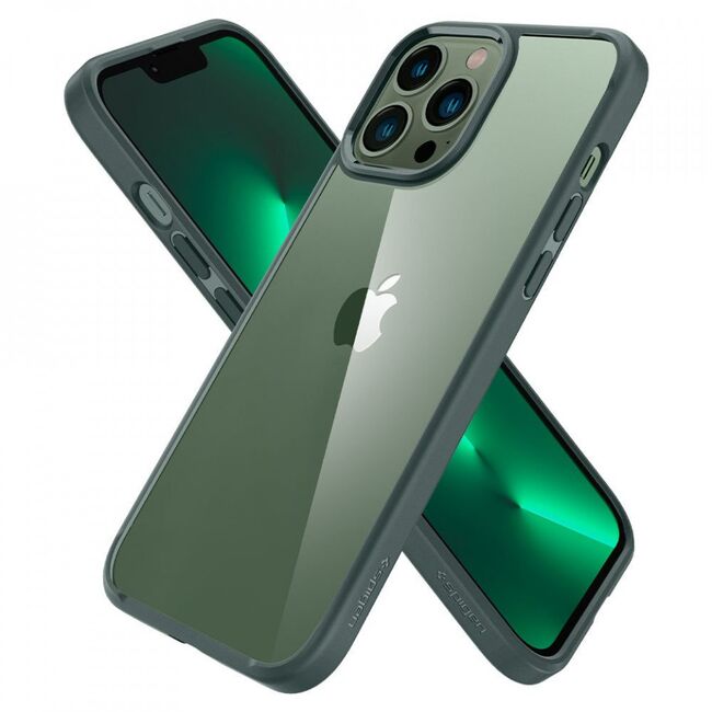 Husa iphone 13 pro max, spigen ultra hybrid - green