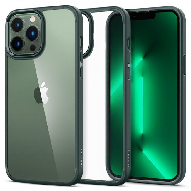 Husa iphone 13 pro max, spigen ultra hybrid - green