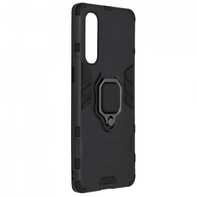 Husa oppo reno 3 pro cu inel, techsuit silicone shield - negru