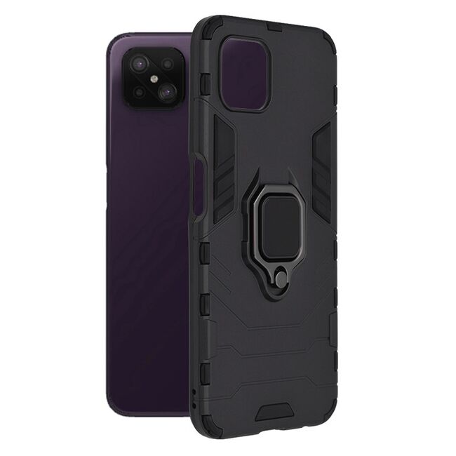 Husa oppo reno 4 z cu inel, techsuit silicone shield - negru