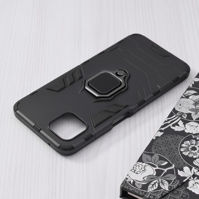 Husa oppo reno 4 z cu inel, techsuit silicone shield - negru