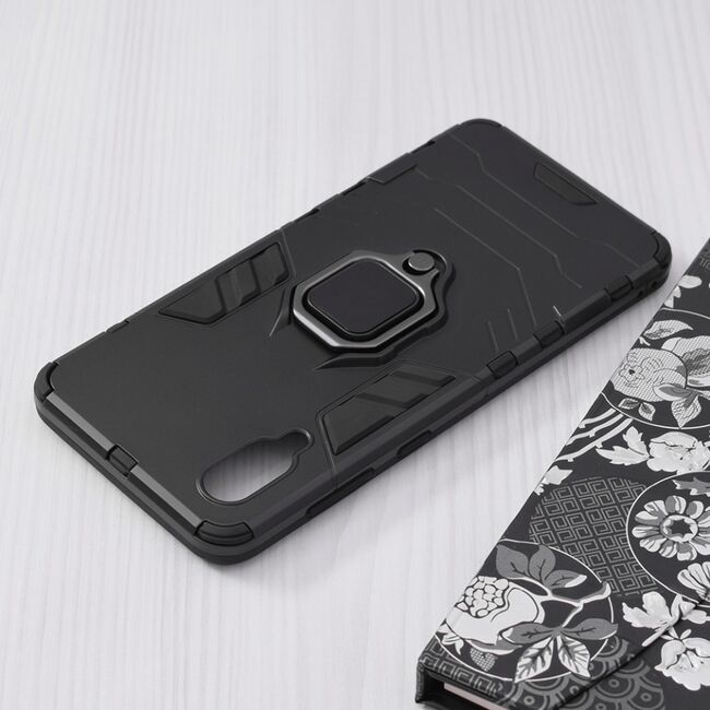 Husa samsung galaxy a02 / m02 cu inel, techsuit silicone shield - negru