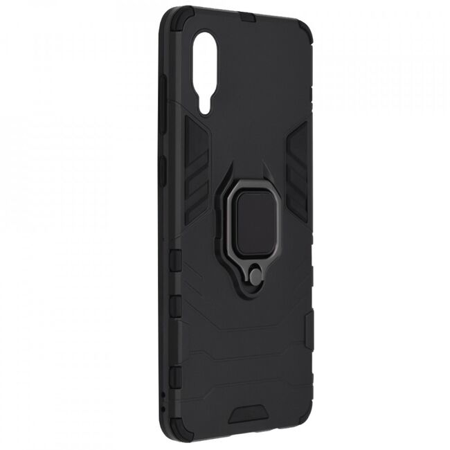 Husa samsung galaxy a02 / m02 cu inel, techsuit silicone shield - negru