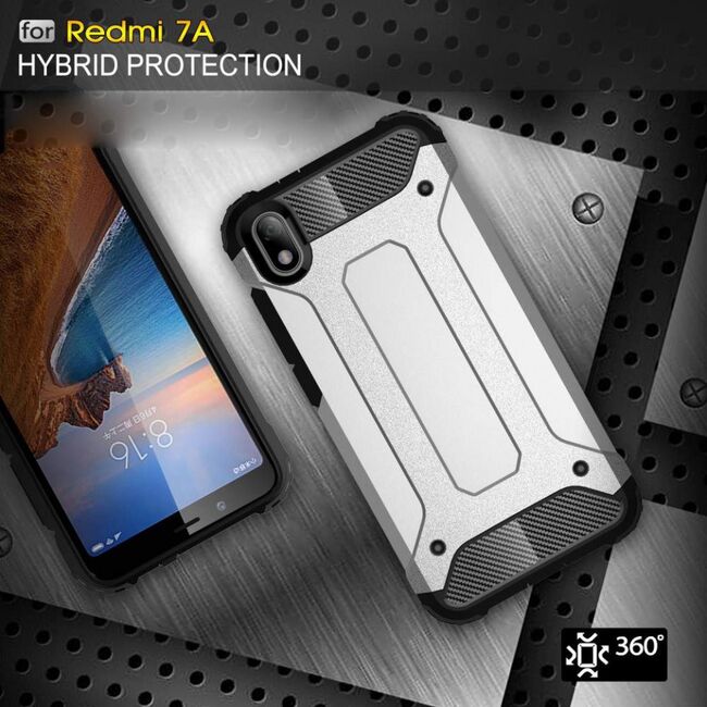 Husa xiaomi redmi 7a din plastic dur, techsuit hybrid armor - negru