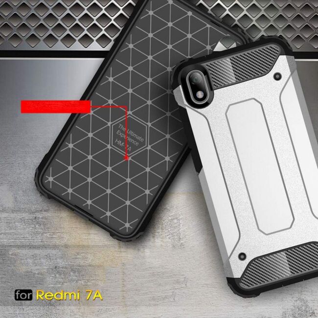 Husa xiaomi redmi 7a din plastic dur, techsuit hybrid armor - negru