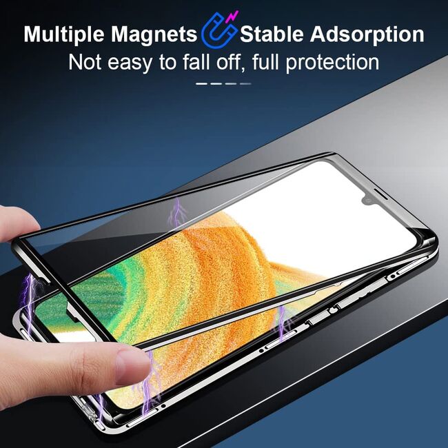 Husa 360 Samsung Galaxy A33 5G Magnetic Glass (sticla fata + spate), negru