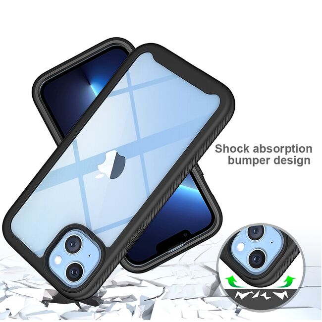 Pachet 360: Husa cu folie integrata pentru iPhone 14 Defense360 - negru