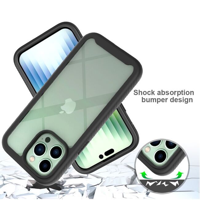 Pachet 360: Husa cu folie integrata pentru iPhone 14 Pro Defense360 - negru