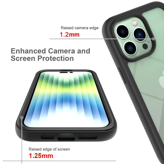 Pachet 360: Husa cu folie integrata pentru iPhone 14 Pro Max Defense360 - negru