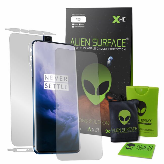 Folie 360° oneplus 7 pro [ecran+margini+spate] alien surface - transparent