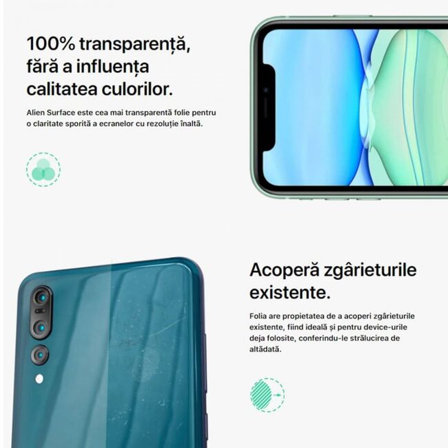 Folie 360° samsung galaxy fold [ecran+margini+spate] alien surface - transparent