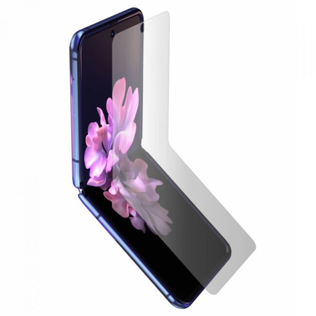 Folie 360° samsung galaxy z flip [ecran+margini+spate] alien surface - transparent