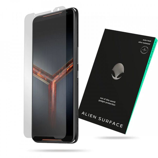 Folie asus rog phone ii zs660kl, regenerabila + case friendly, alien surface - transparent