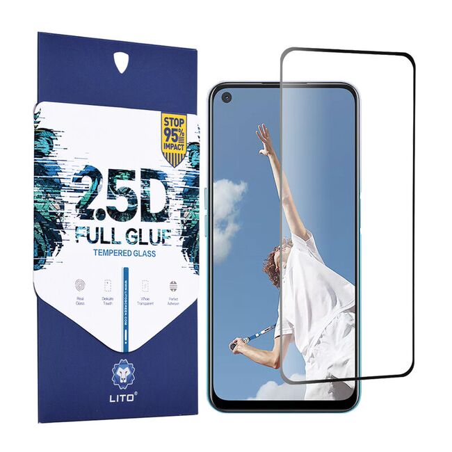 Folie de sticla oppo a52 / a72 / a92, 2.5d fullglue lito - negru