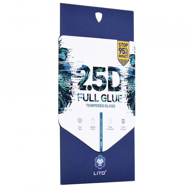 Folie de sticla samsung galaxy a40 / a01, 2.5d fullglue lito - negru